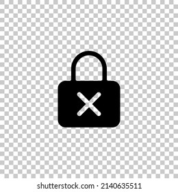 Candado bloqueado, información privada, icono simple. Símbolo negro sobre fondo transparente