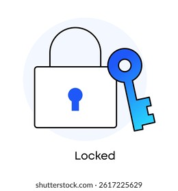 Locked – Padlock Representing Secure Access Control, icon with editable stroke