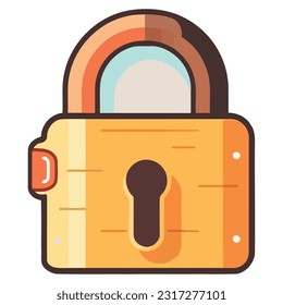 Locked padlock for security and privacy over white