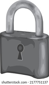 Locked Padlock in shades of gray