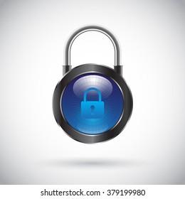 Locked padlock with  symbol
