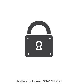 Locked padlock vector icon. filled flat sign for mobile concept and web design. Lock with keyhole glyph icon. Privacy symbol, logo illustration. Vector graphics
