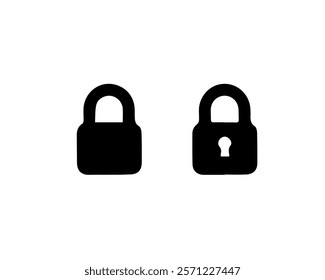 Locked padlocks icon. Access, account, authentication, closed, firewall, icon, identification, lock, padlock, password, privacy, private, protect, safety, secure, symbol, system and vector.