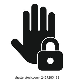 Locked palm scanning icon simple vector. Security automatic. Board code