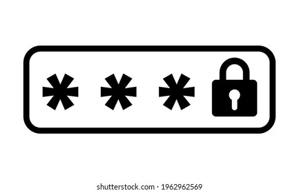 Locked Password Field on white background. Stock vector