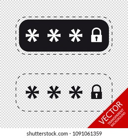 Locked Password Fields - Vector Icons - Isolated On Transparent Background