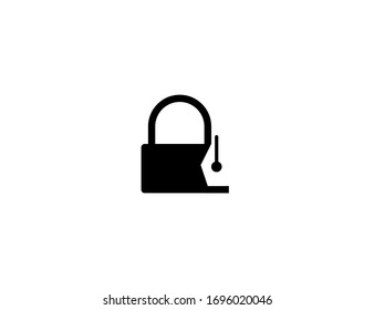 Locked with Pen vector flat icon. Isolated lock and pen illustration 