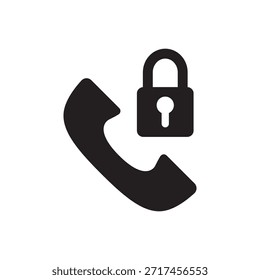 Gesperrte Telefonanruf Sicherheit einfache solide Symbol.