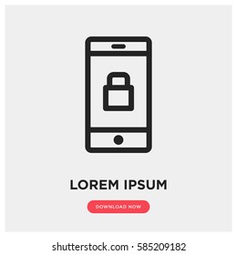 Locked phone vector icon