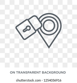 Locked Place icon. Trendy flat vector Locked Place icon on transparent background from Maps and Locations collection. High quality filled Locked Place symbol use for web and mobile