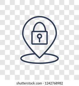 Locked Place icon. Trendy linear Locked Place logo concept on transparent background from Maps and Locations collection
