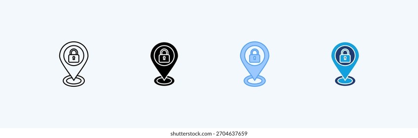 Locked Place Multiple Icon Illustration Vector