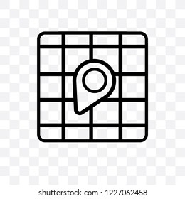 Locked Place vector linear icon isolated on transparent background, Locked Place transparency concept can be used for web and mobile