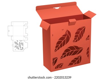 Cuadro de punto bloqueado con plantilla de corte de taladro de patrón de hoja con estampado y maquillaje 3D