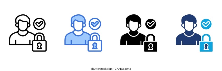 Icono de Perfil bloqueado Multi Style Ilustración vectorial