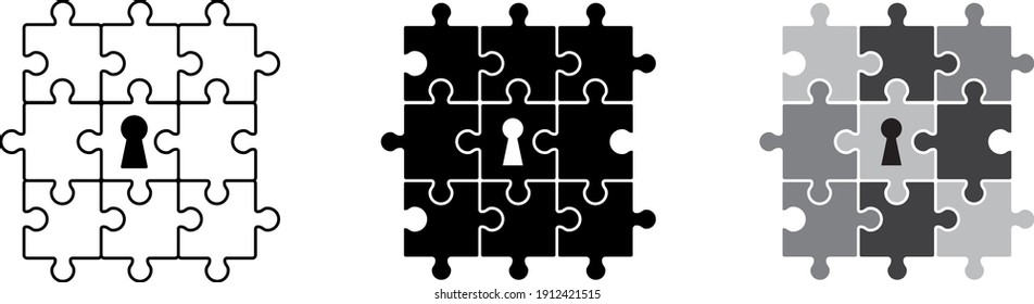 locked puzzle icon , vector illustration