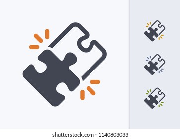 Locked Puzzle Pieces - Pastel Imprint Icons. A professional, pixel-aligned icon.