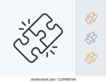 Locked Puzzle Pieces - Pastel Stroke Icons. A professional, pixel-aligned icon.