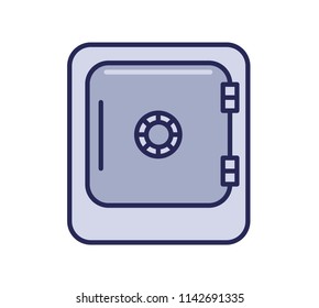 Locked safe icon. Line colored vector illustration. Isolated on white background.