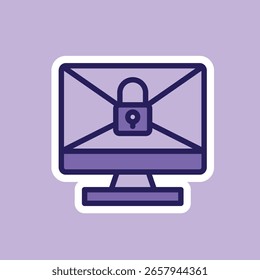locked screen editable cartoon style sticker vector