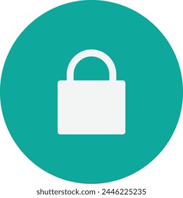 Locked Secure Button Vector Flat Illustration