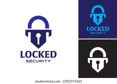 Locked Security Logo design. conveys a sense of protection and restriction. This asset is suitable for illustrating security, privacy, access control, or any concept related to safeguarding digital