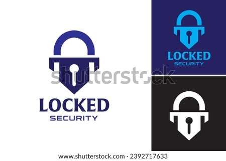Locked Security Logo design. conveys a sense of protection and restriction. This asset is suitable for illustrating security, privacy, access control, or any concept related to safeguarding digital