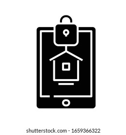 Locked services black icon, concept illustration, vector flat symbol, glyph sign.