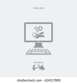 Locked settings flat icon
