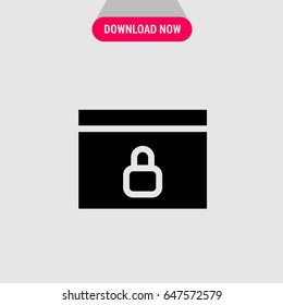 Locked Site Vector Icon, Blocked internet website symbol. Simple, modern flat vector illustration for mobile app, website or desktop app  