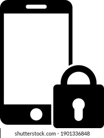 Gepacktes Smartphone-Symbol mit flachem Stil. Einzeln Vektorschloss Smartphone-Icon-Illustrationen, einfacher Stil.