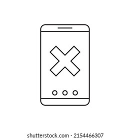 Locked smartphone icon line style icon, style isolated on white background