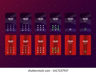 Locked Smartphone Screen with Pin Pattern Fingerprint Security Phone User Interface User Experience UI Template Vector Illustration