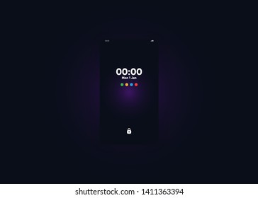 Locked Smartphone Security Phone User Interface User Experience UI Template Vector Illustration