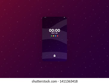 Locked Smartphone Security Phone User Interface User Experience UI Template Vector Illustration