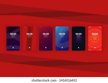 Locked Smartphone Security Phone User Interface User Experience UI Template Vector Illustration
