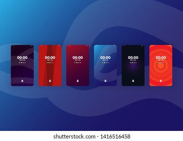 Locked Smartphone Security Phone User Interface User Experience UI Template Vector Illustration