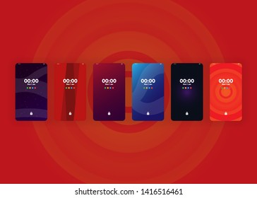 Ilustración de vectores de plantillas de interfaz de usuario de la interfaz de usuario de la interfaz de usuario de Smartphone seguridad de teléfono bloqueada