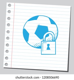 Balón de fútbol encerrado.
