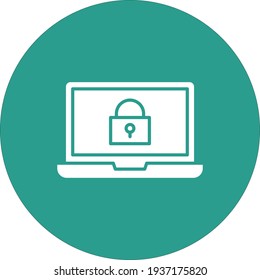 Bloqueado, sistema, imagen vectorial de icono del portátil. También se puede utilizar para la tecnología de la información. Idóneo para aplicaciones web, aplicaciones móviles y medios impresos.
