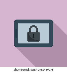 Locked tablet icon. Flat illustration of Locked tablet vector icon for web design