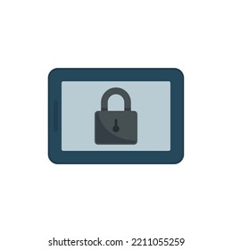 Locked tablet icon. Flat illustration of Locked tablet vector icon isolated on white background