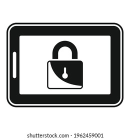 Icono de tableta bloqueada. Ilustración simple del icono vectorial de tableta bloqueada para el diseño web aislado en fondo blanco