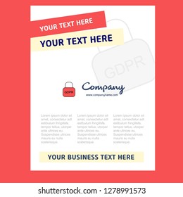 Locked Title Page Design for Company profile ,annual report, presentations, leaflet, Brochure Vector Background