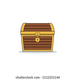 Locked Treasure Box, Vector Art