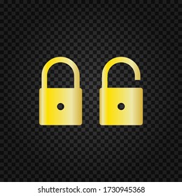 Icono bloqueado y desbloqueado.Símbolo de seguridad.Ilustración vectorial Padlock