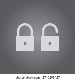 Locked and unlocked icon.Security symbol.Padlock vector illustration