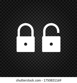 Symbol in Locked und entsperrt.Sicherheitssymbol.Padlock, Vektorgrafik
