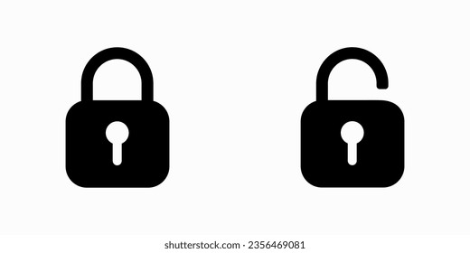 Icono de candado bloqueado y desbloqueado. Ilustración del cliente vector.