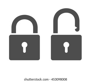 Locked and unlocked padlock icons